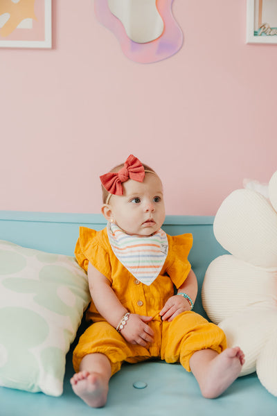 Copper Pearl Bandana Bib Set: Cherry