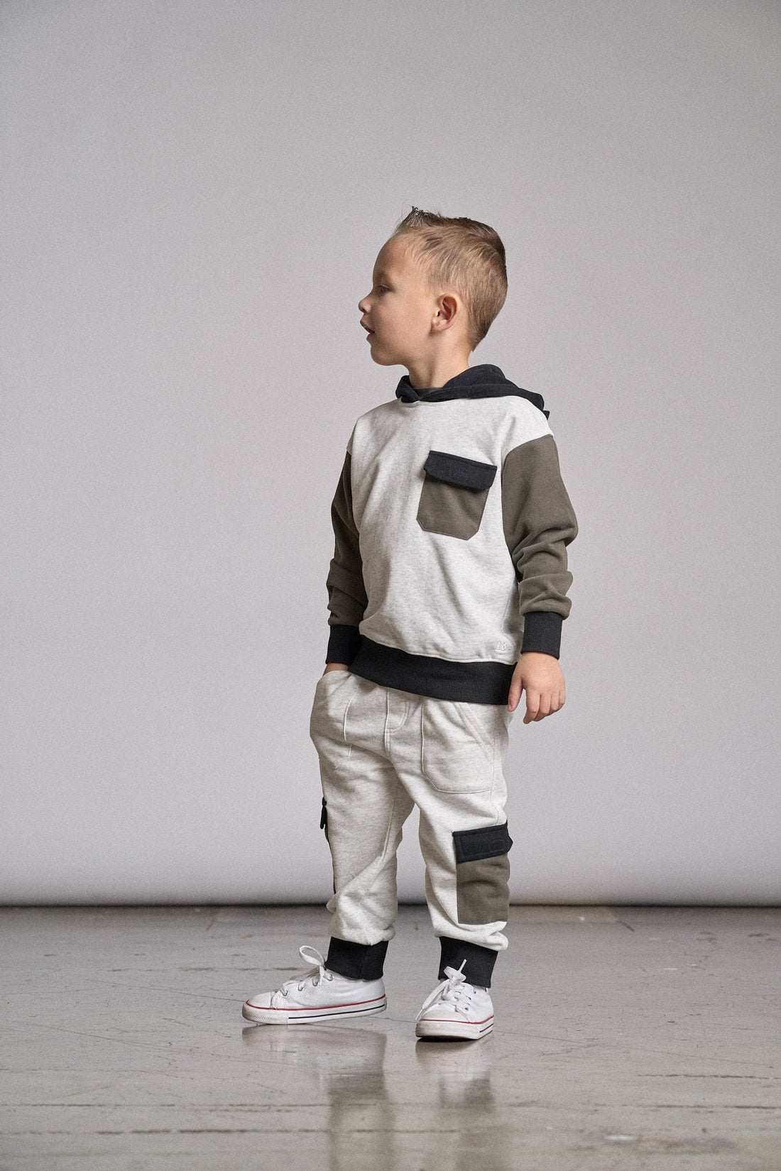 Little Bipsy Cargo Jogger: Green Colorblock
