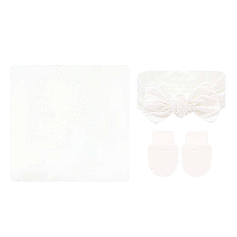 Lou Lou and Company Newborn Swaddle Bundle with Headband: Finley