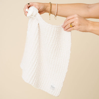 Lou Lou and Company Chenille Blanket: White