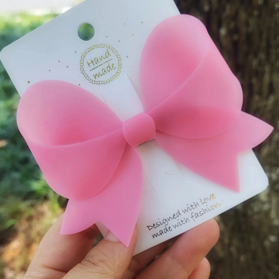 Cheeky Plum Waterproof Hair Clip: Pink Jelly Bow
