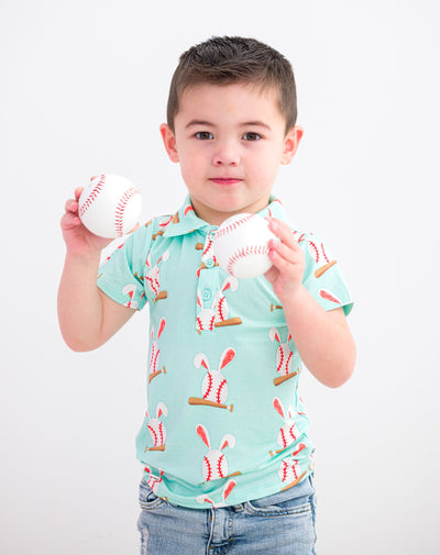 Birdie Bean Polo Shirt: Baseball Bunnies
