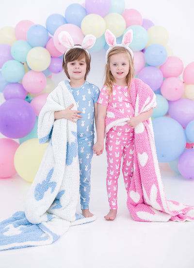 Birdie Bean Pajama Set: Pink Bunny