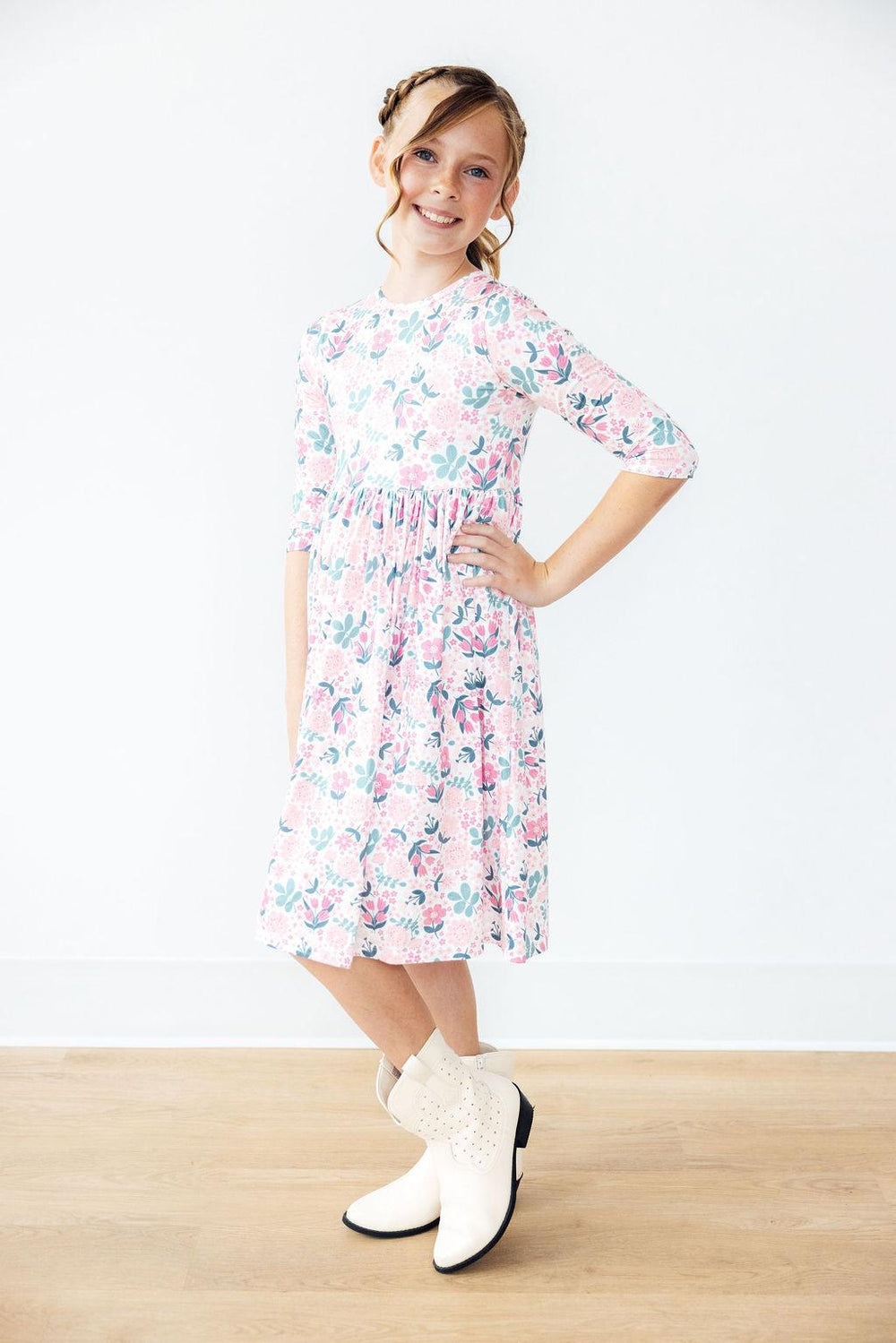 Robe Bébé Rose Pâle Et Blanc Mila Blue Taille 18 Mois - Avec Poches, Sans Manches, Occasion Très Bon état