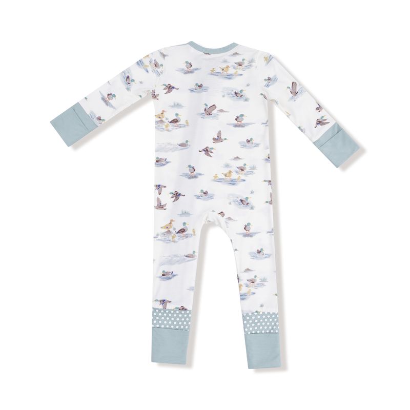 Angel Dear 2 Way Zipper Romper: Migrating Mallards
