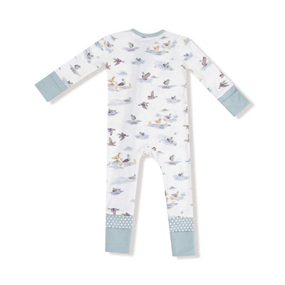 Angel Dear 2 Way Zipper Romper: Migrating Mallards