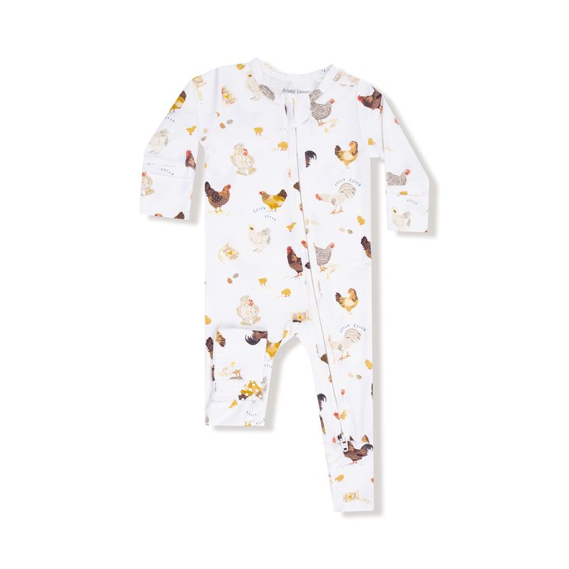 Angel Dear 2 Way Zipper Romper: Collector Chickens