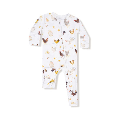 Angel Dear 2 Way Zipper Romper: Collector Chickens