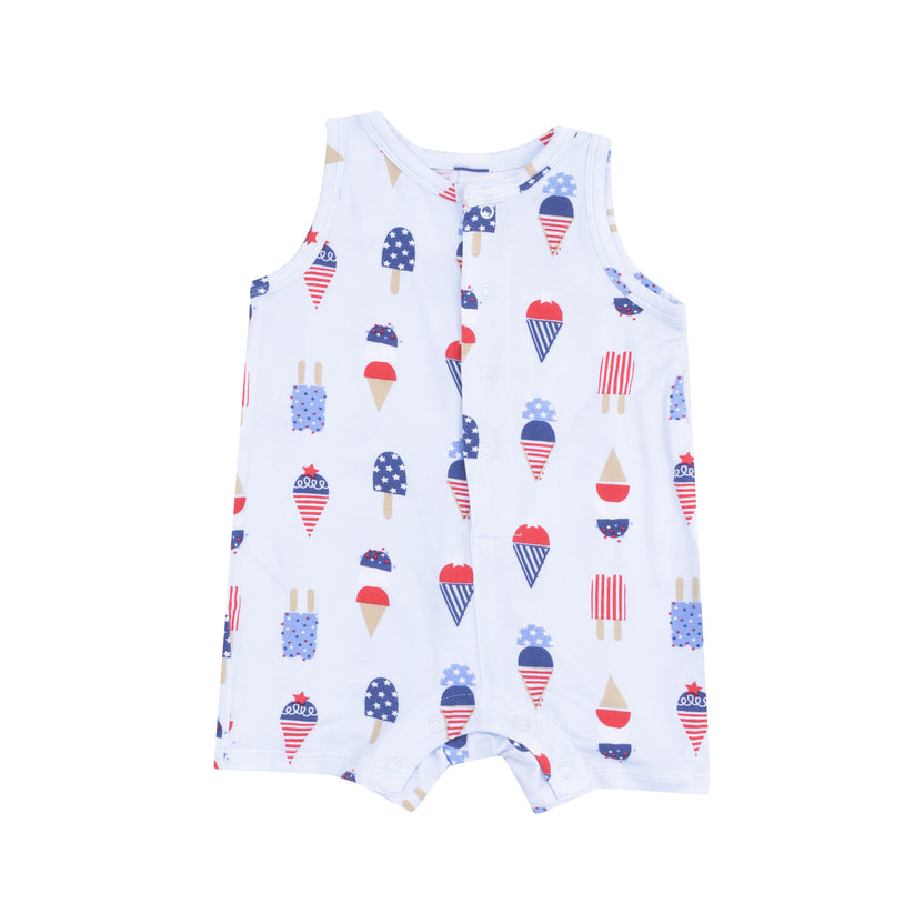 Angel Dear Sleeveless Shortie Romper: American Ice Cream