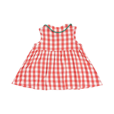 Angel Dear Button Front Dress: Strawberry Gingham