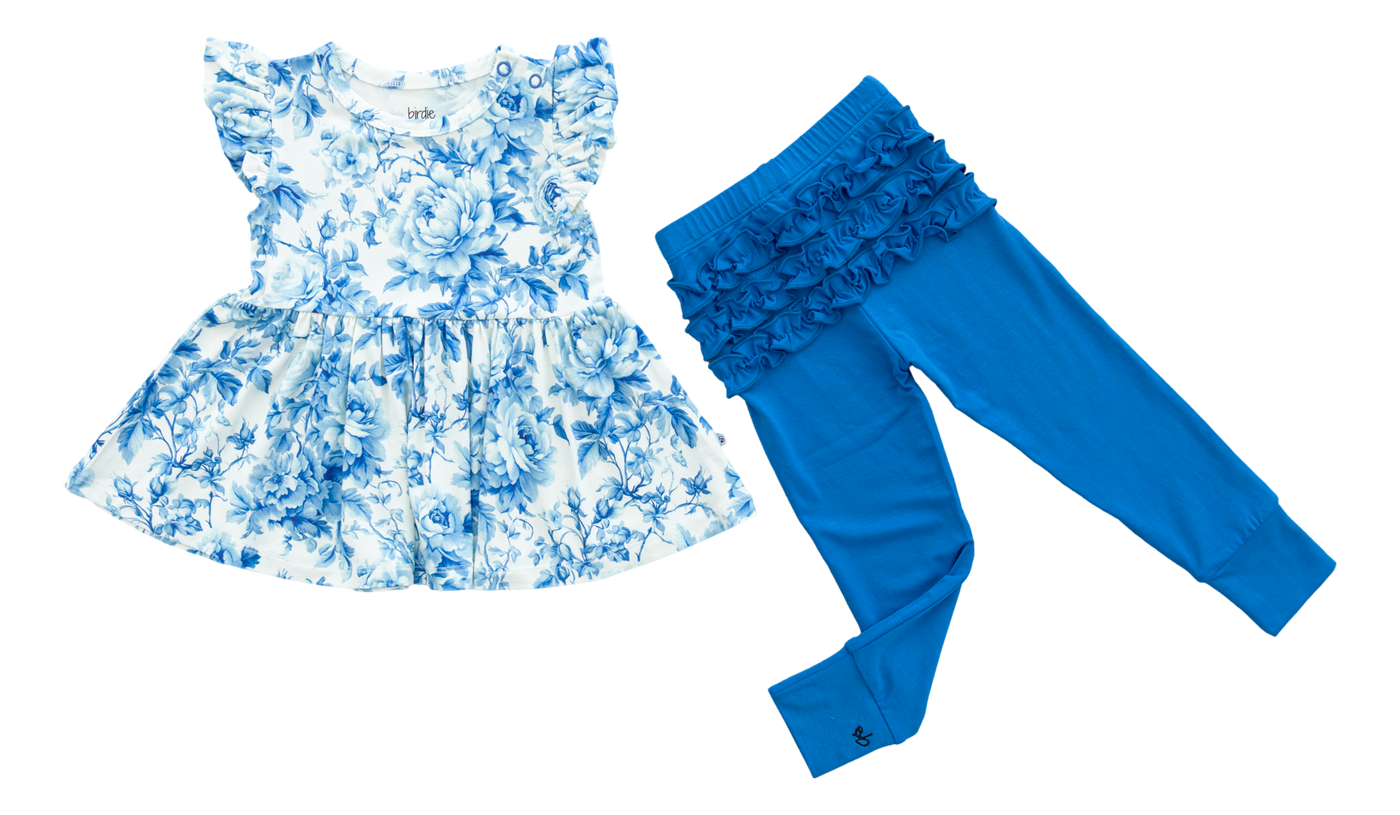 Birdie Bean Peplum Set: Iris