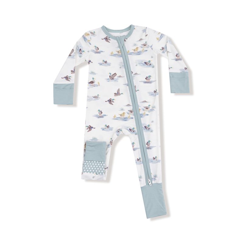 Angel Dear 2 Way Zipper Romper: Migrating Mallards