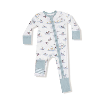 Angel Dear 2 Way Zipper Romper: Migrating Mallards
