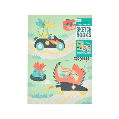 OOLY Doodle Pad Duo Sketchbook - Set of 2: Dragon Race Tracks