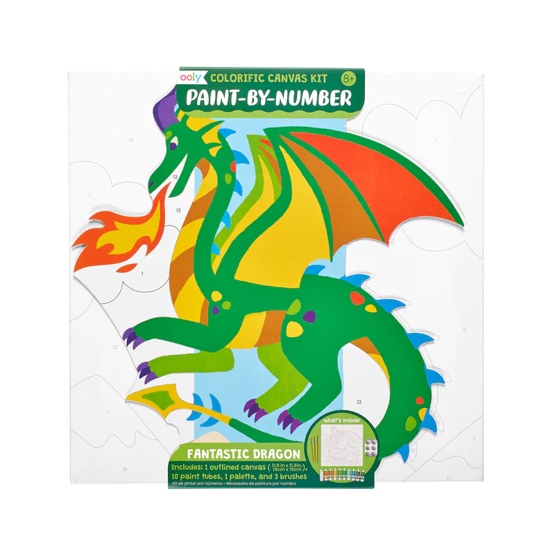 OOLY Colorific Canvas Paint by Number Kit: Fantastic Dragon