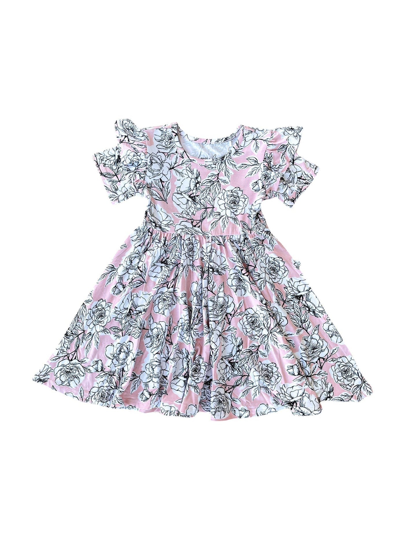 Laree + Co: Allie Floral Bamboo Ruffle Spin Dress