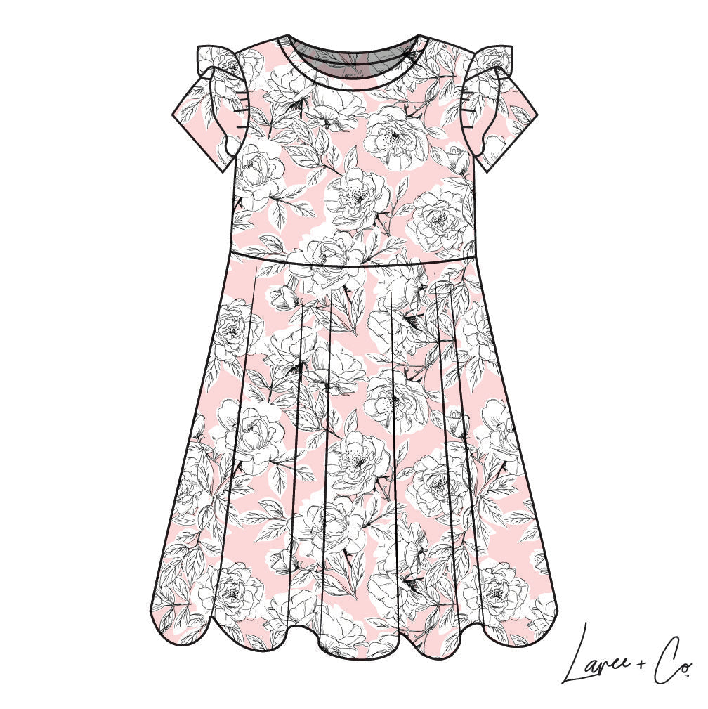 Laree + Co: Allie Floral Bamboo Ruffle Spin Dress