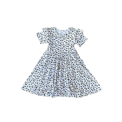 Laree + Co: Allie Leopard Bamboo Ruffle Spin Dress