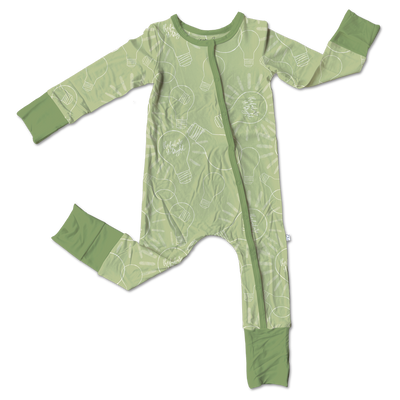 Laree + Co: Dylan Green Bamboo Convertible Snap Footie