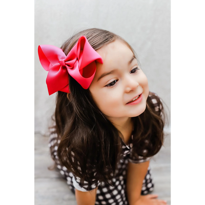 Little Lopers Ribbon Bow: Hot Pink