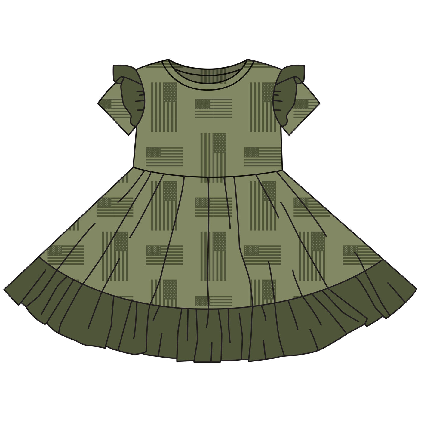 Laree + Co: Kolton Bamboo Ruffle Spin Dress