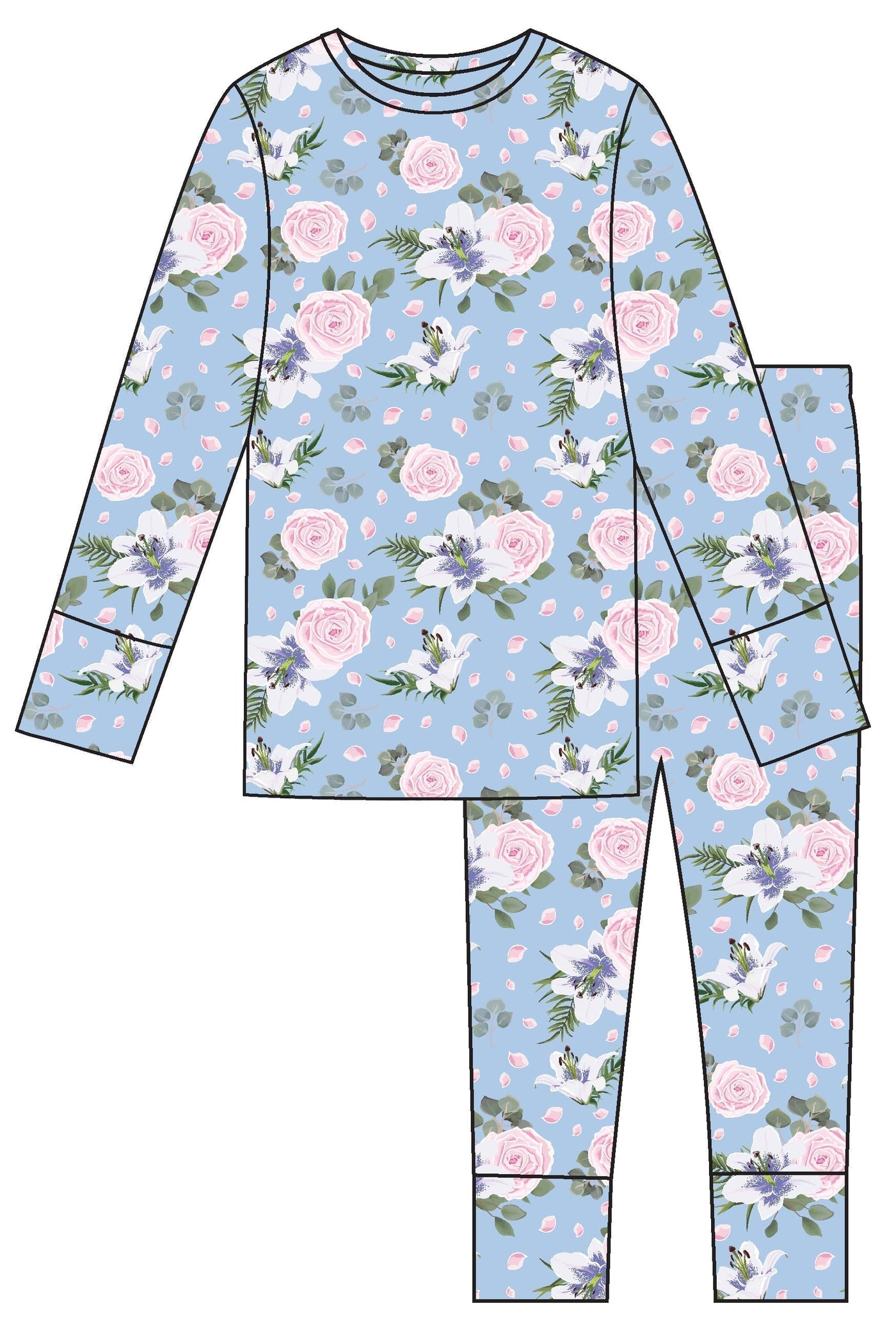 Laree + Co: Lillian Floral Bamboo 2-Piece Long Sleeve Set