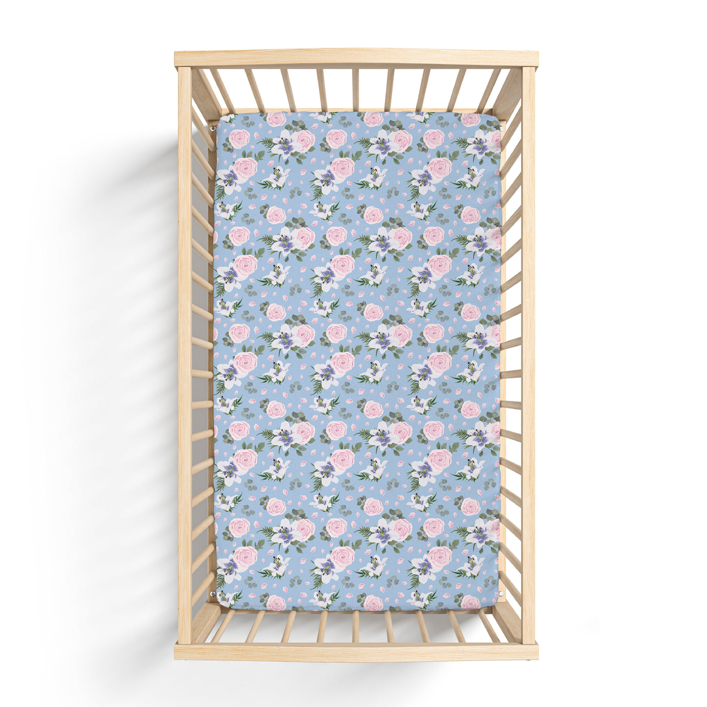 Laree + Co: Lillian Floral Bamboo Crib Sheet