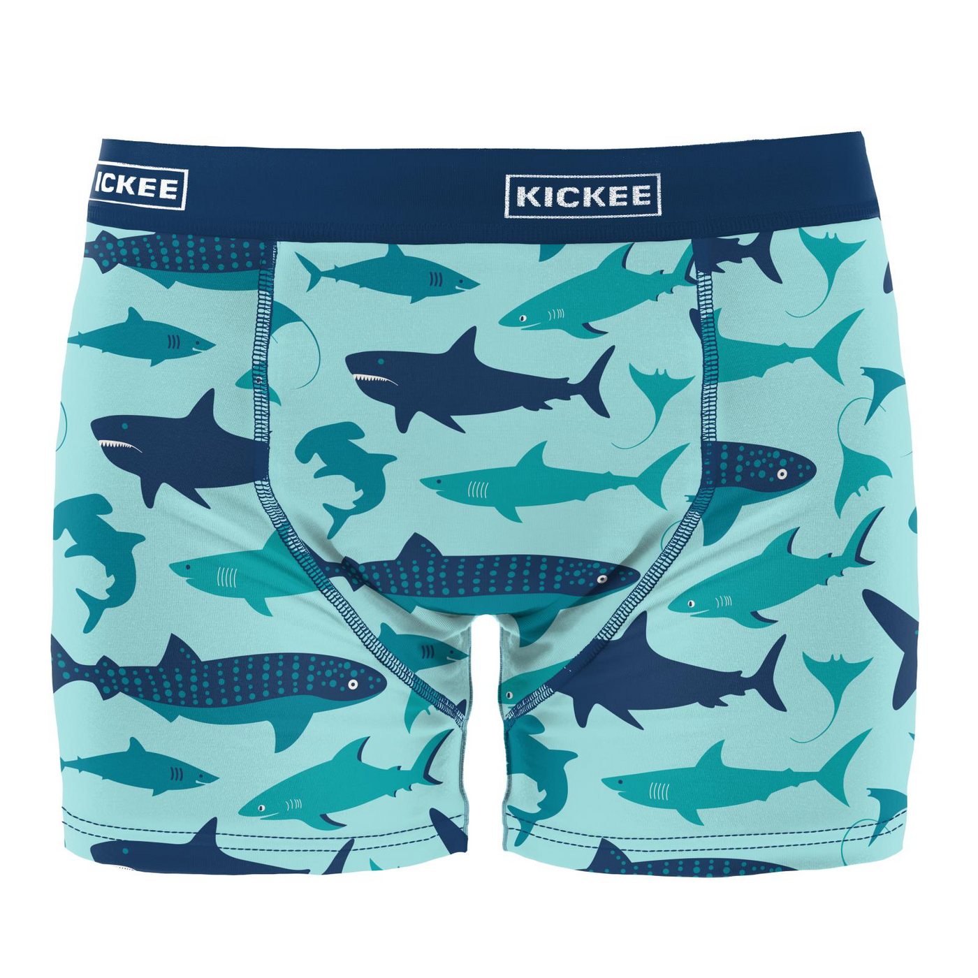 Kickee Pants Men's Boxer Brief: Summer Sky Shark Week