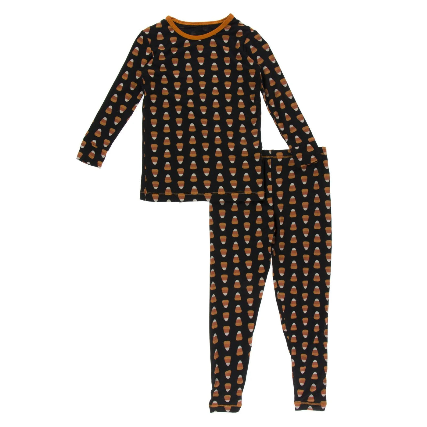Kickee Pants Pajama Set: Midnight Candy Corn