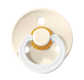 BIBS Pacifiers Classic Round 2 Pack: Ivory Glow-in-the-Dark