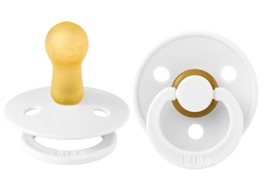 BIBS Pacifiers Classic Round 2 Pack: White