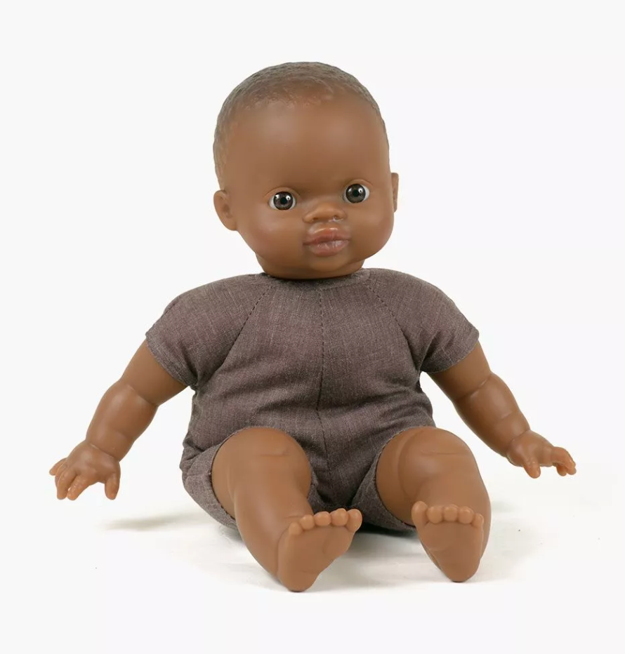 Minikane Soft Body Doll: Oscar (Baby Size 11") - Brown Eyes