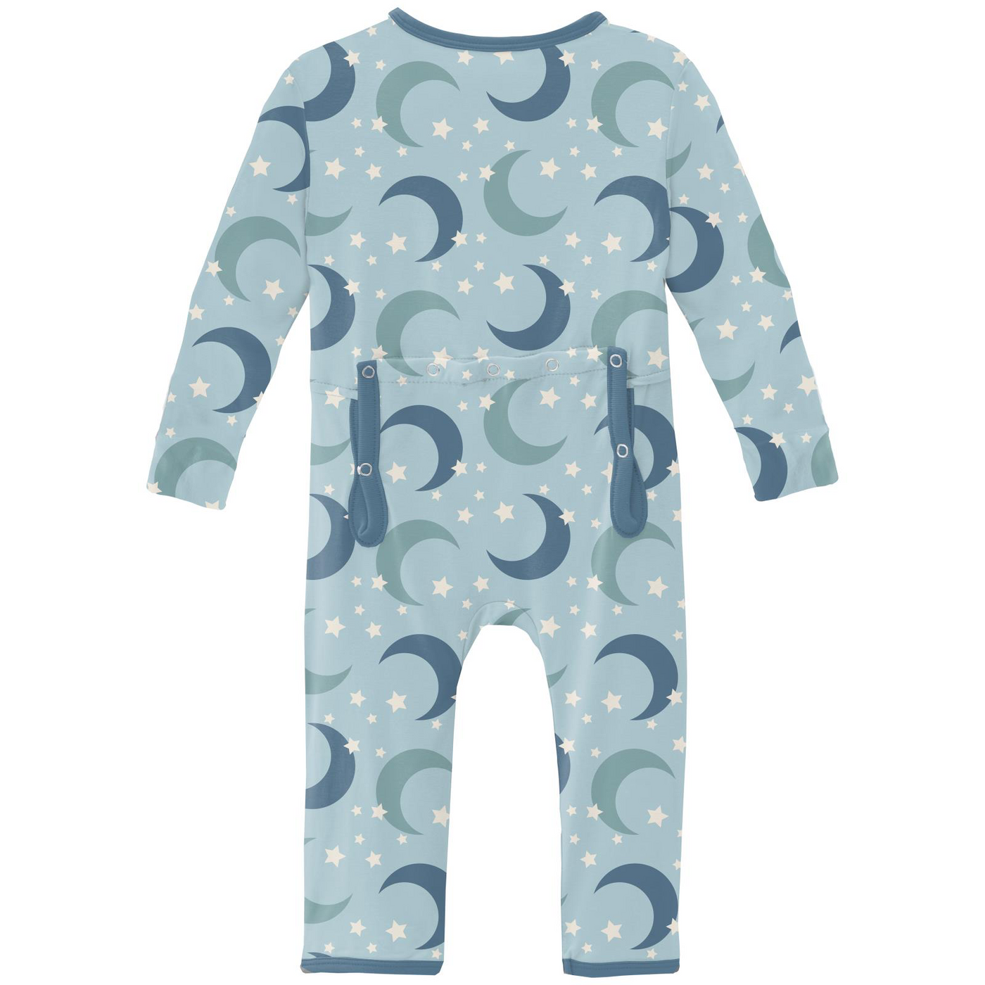 Kickee Pants Coverall with 2 Way Zipper: Spring Sky Moon and Stars