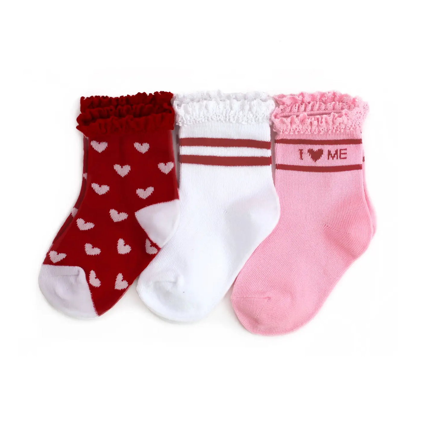 Little Stocking Co. Lace Midi 3-Pack: Valentine's
