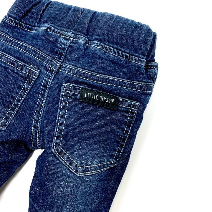 Little Bipsy Jeans: Dark Wash Distressed Denim