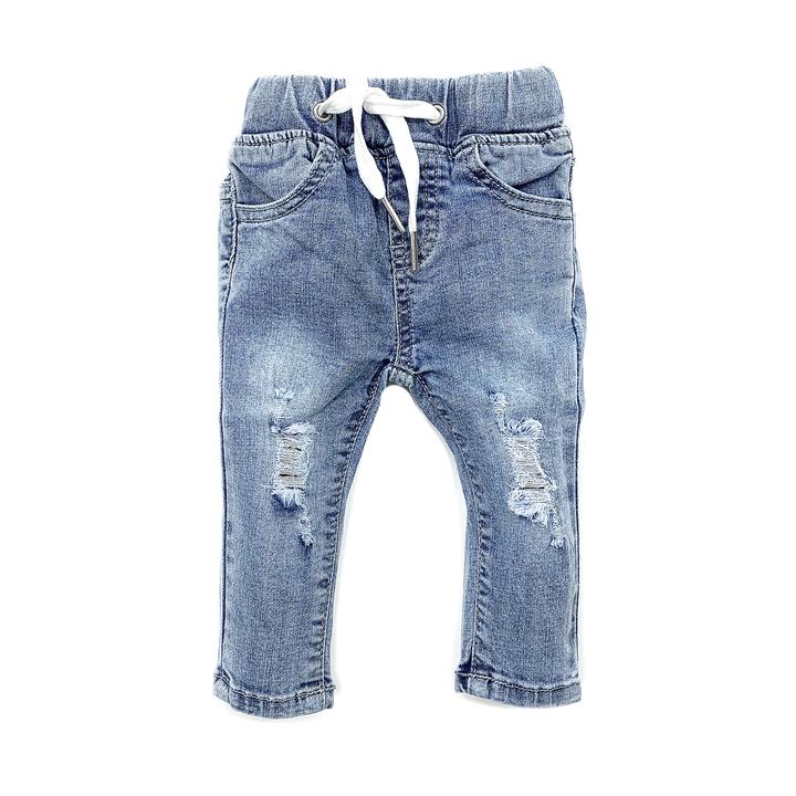 Little Bipsy Jeans: Light Wash Distressed Denim