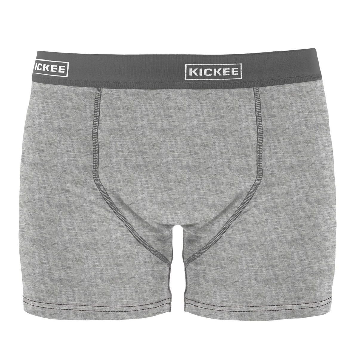 Kickee Pants: Men's Boxer Briefs: Solid Heathered Mist