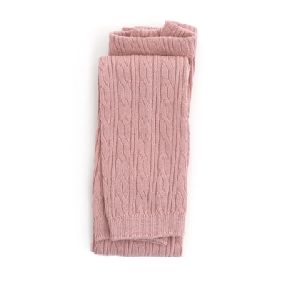 Little Stocking Co. Cable Knit Footless Tights: Blush Pink