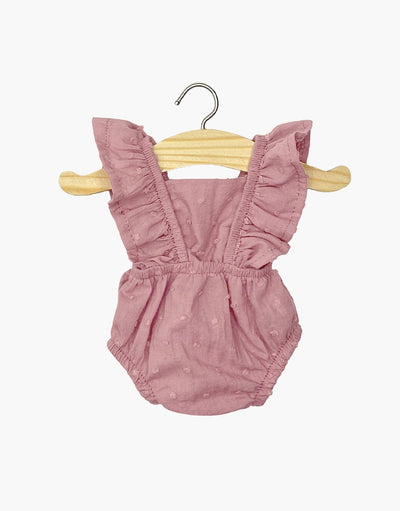 Minikane Doll Clothes: Lou Retro Ruffle Romper - Tea Pink